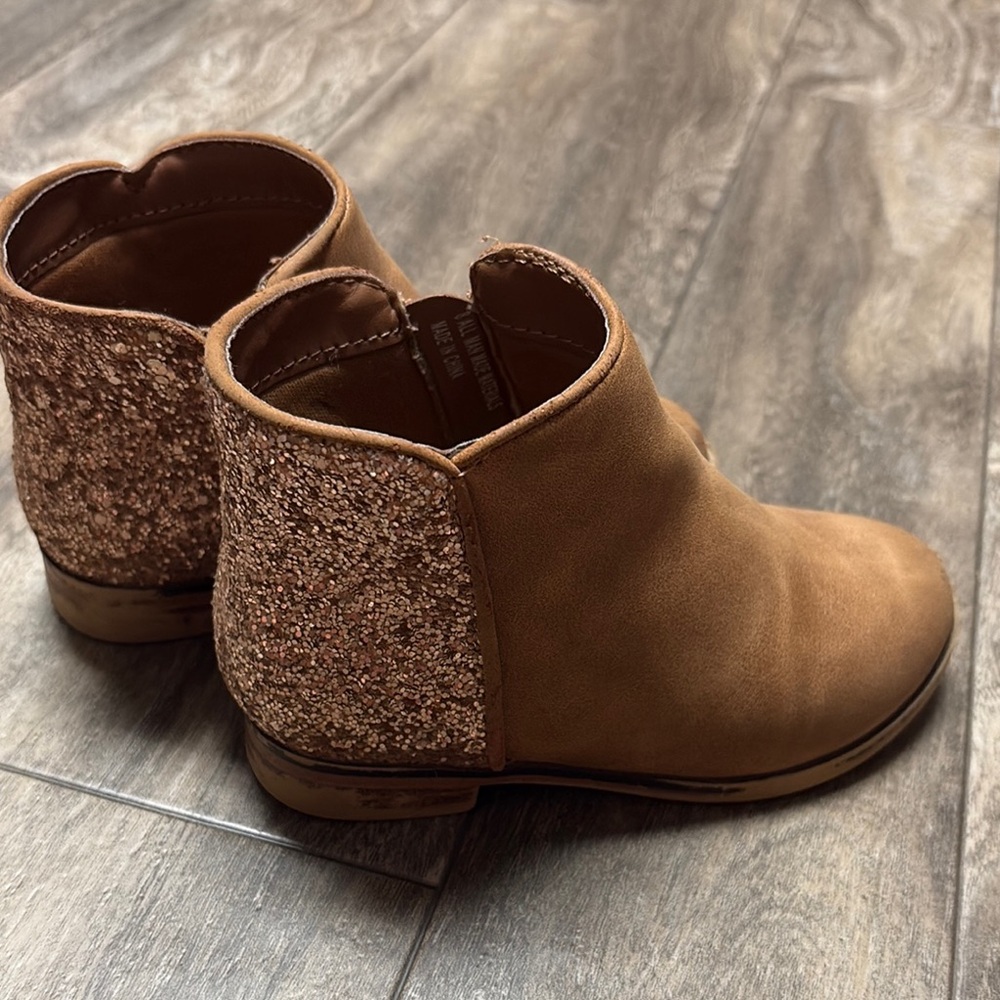 Brown Glitter Ankle Boots